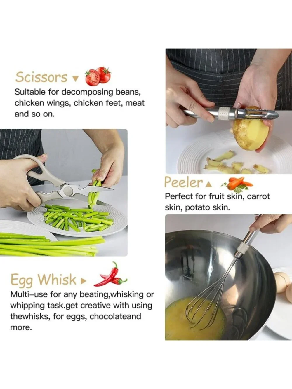 Kitchen Utensil Set-Silicone Cooking 33 Nonstick Kitchen Gadgets & Spoons Khaki